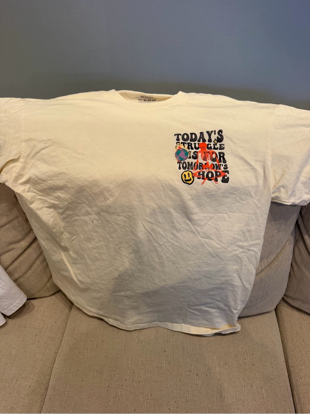 Graphic Crewneck T‑Shirt with Colorful Chest Print